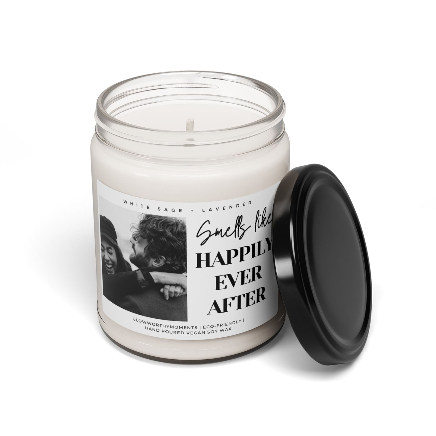 Personalized Love Story Candle - Custom Photo Gift for Couples & Anniversaries