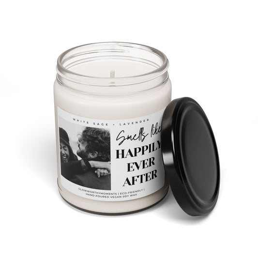 Personalized Love Story Candle - Custom Photo Gift for Couples & Anniversaries