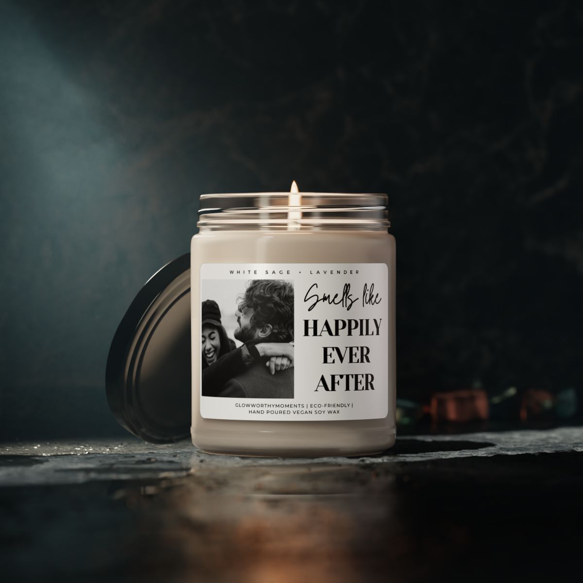 Personalized Love Story Candle - Custom Photo Gift for Couples & Anniversaries
