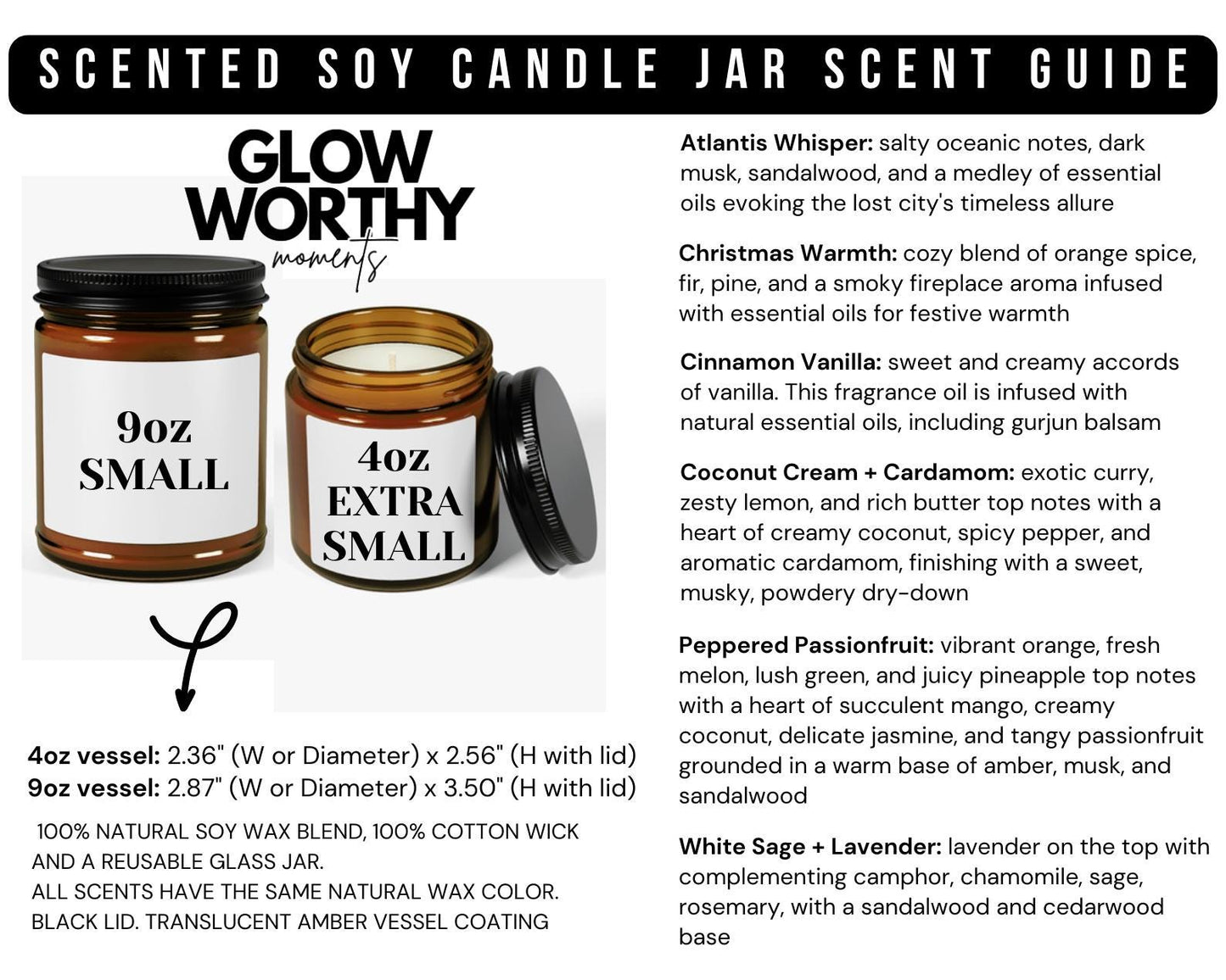 amber scented candle jar scent guide