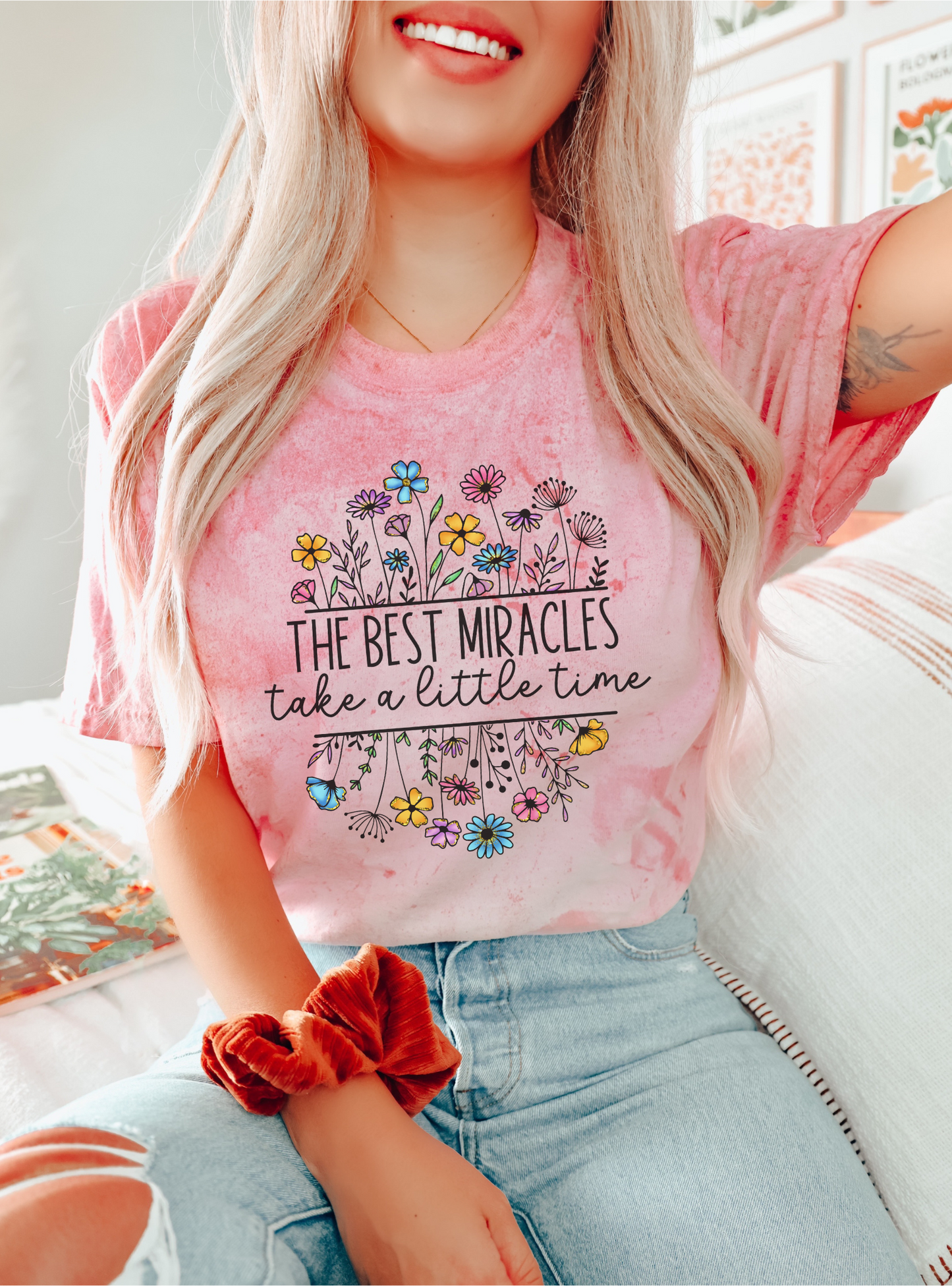 Uplifting 'The Best Miracles' fertility journey shirt for IVF/IUI