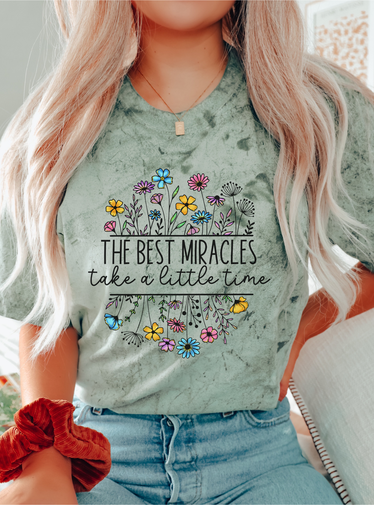 Uplifting 'The Best Miracles' fertility journey shirt for IVF/IUI