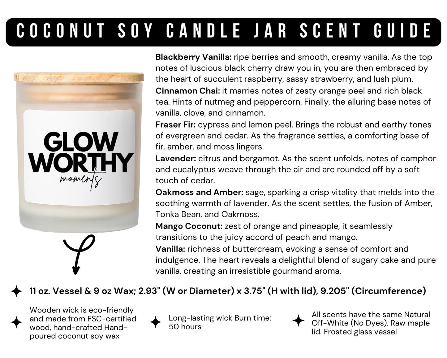 coconut soy candle jar scent guide