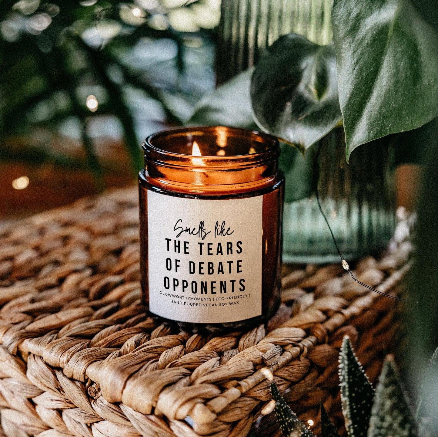 Funny debate team champion candle in trophy cup - gift for coaches and students