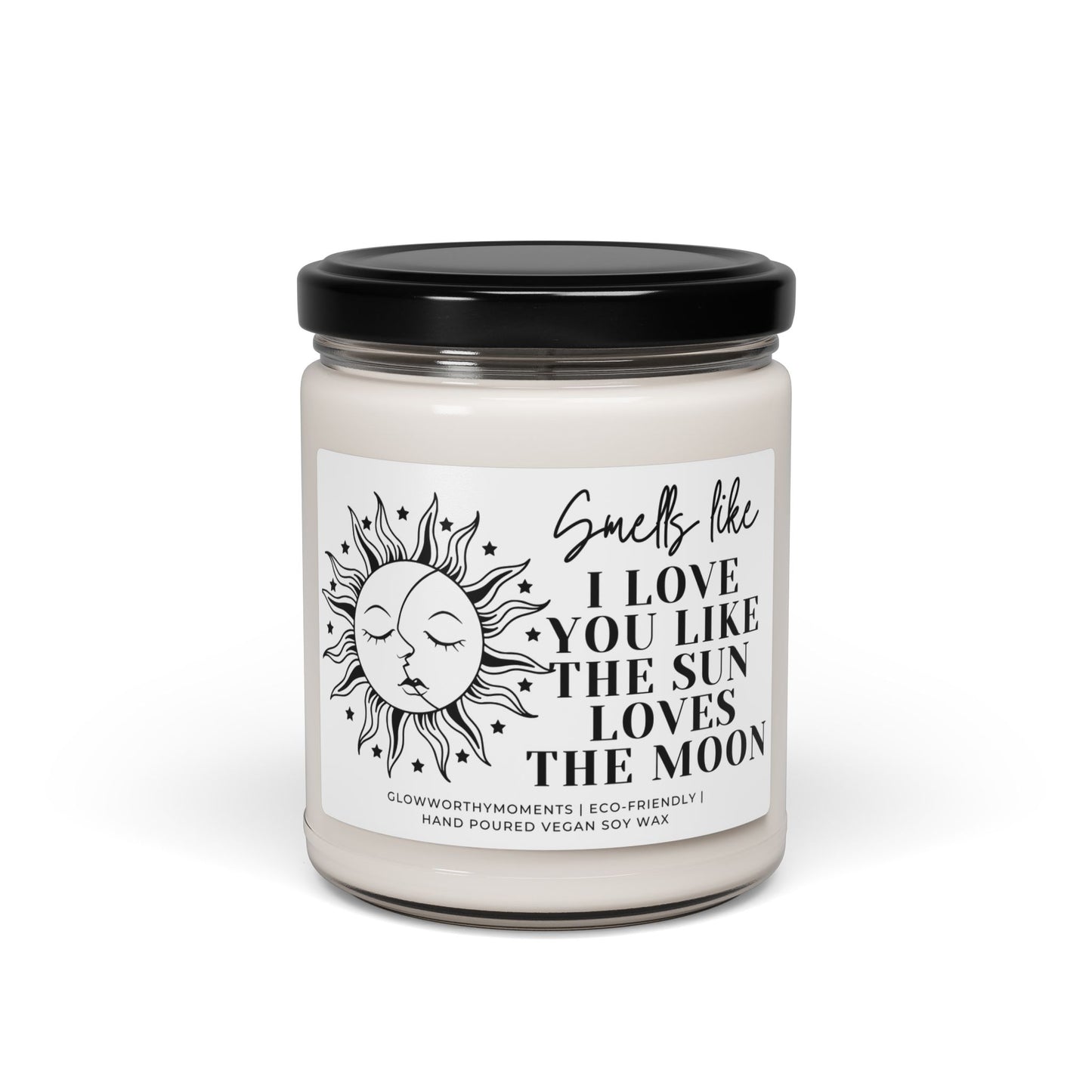 Romantic 'I Love You' soy candle as engagement gift