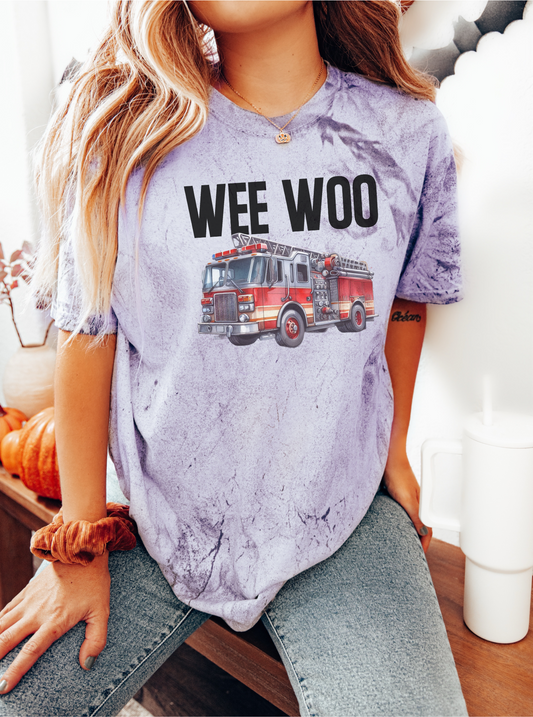 Fire academy graduate wearing shirt