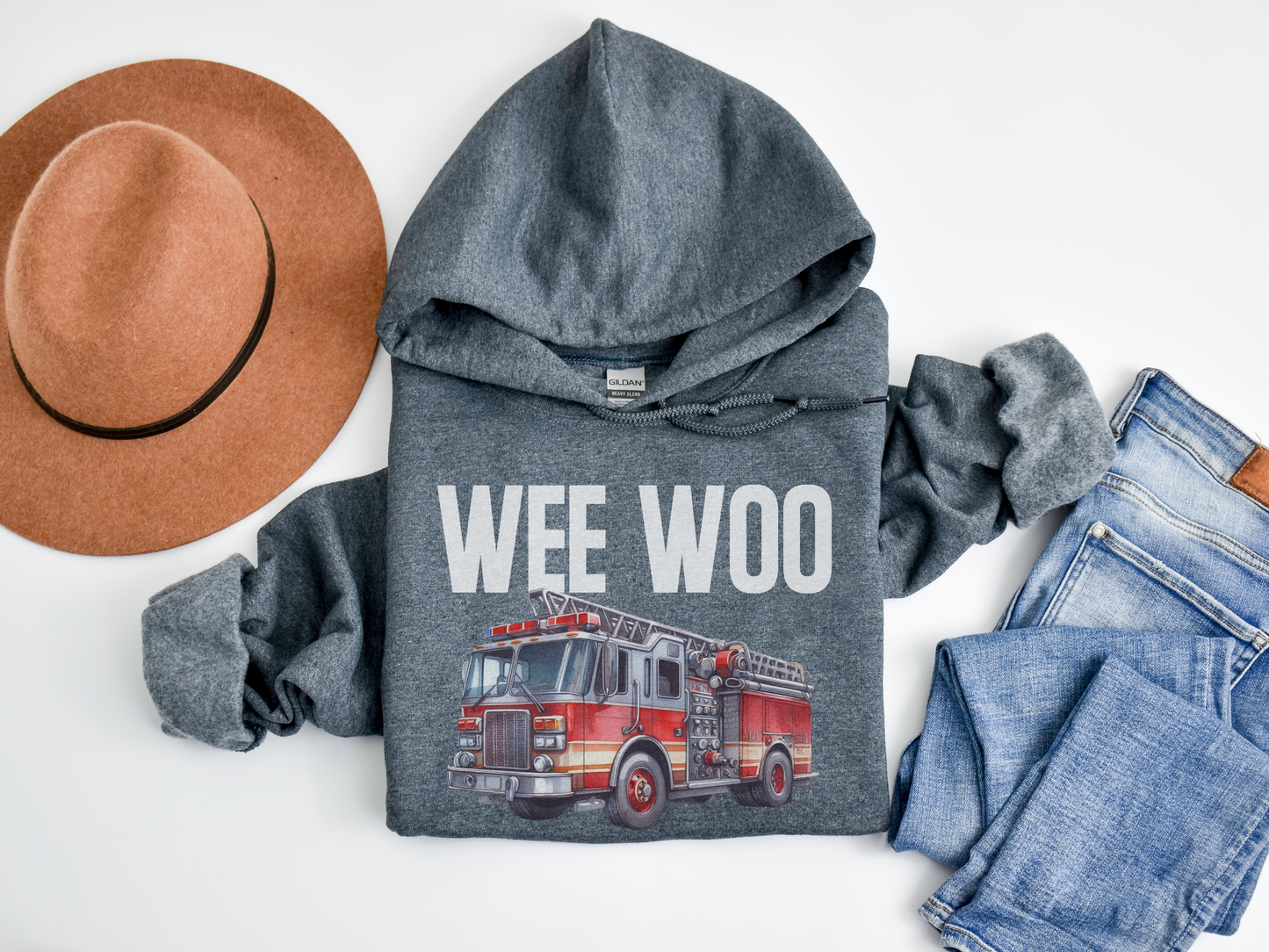 firefighter dark heather hoodie