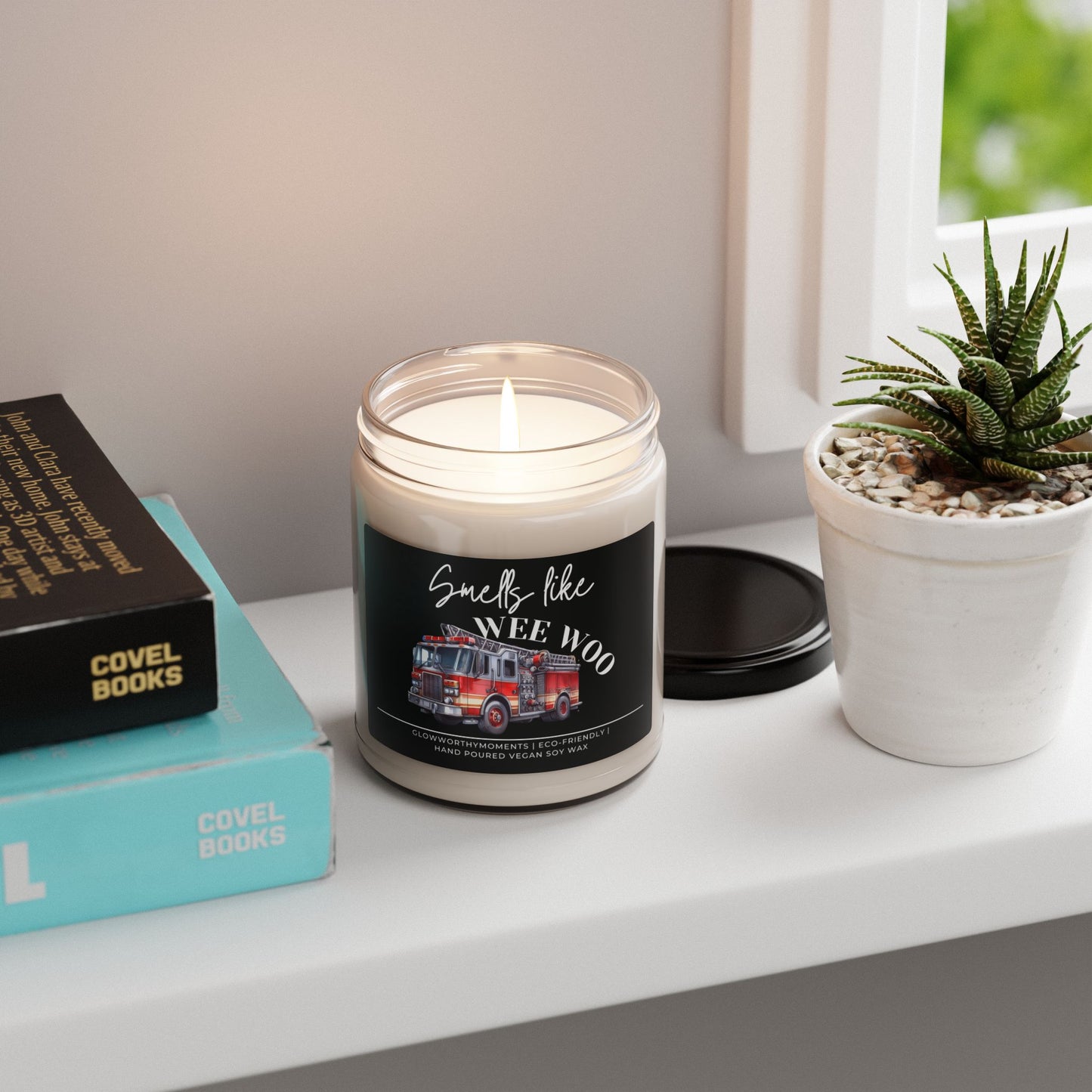 gift bundle with candle for the firefighter crew