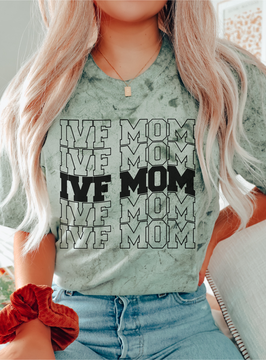 Hopeful 'IVF Mom' pregnancy announcement shirt for fertility parents