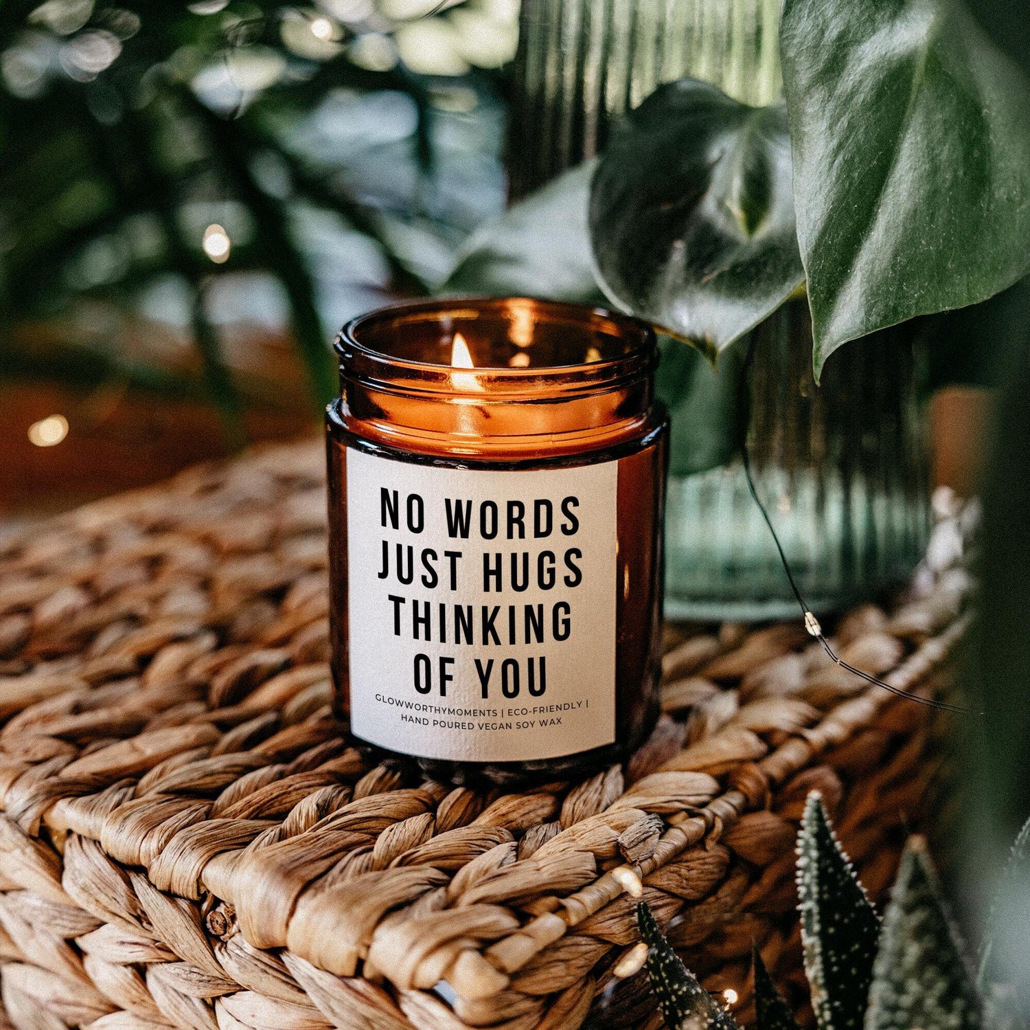 Sentimental 'No Words Just Hugs' apology candle - I'm sorry gift for her