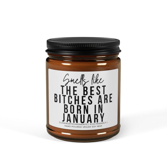 Funny 'Best Bitches Are Born In January' zodiac birthday candle