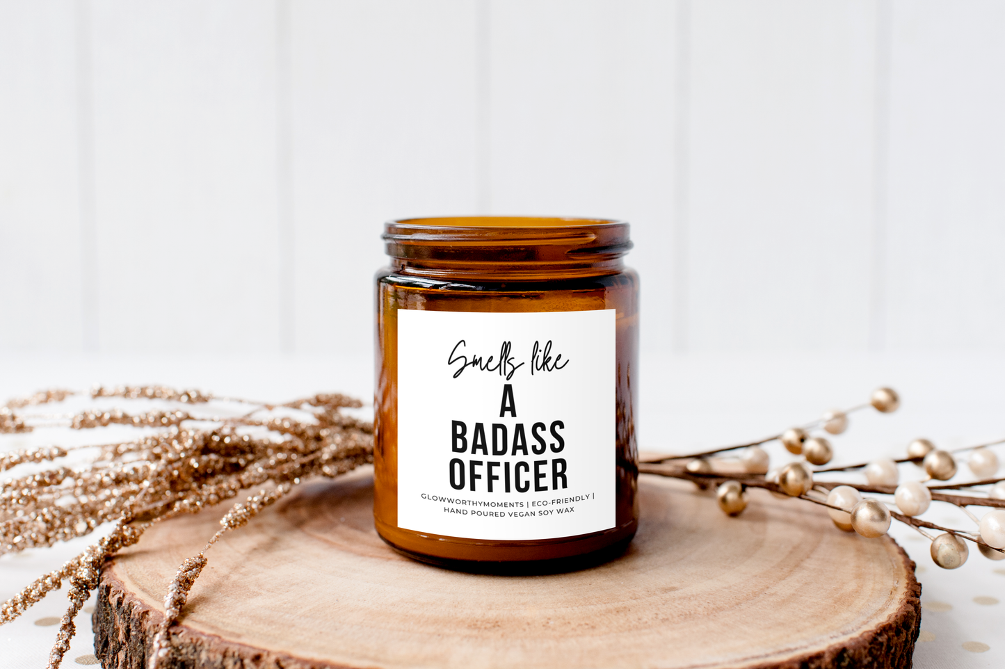 Funny cop candle in station