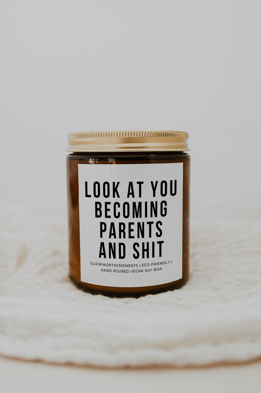 New parent gift bundle with candle