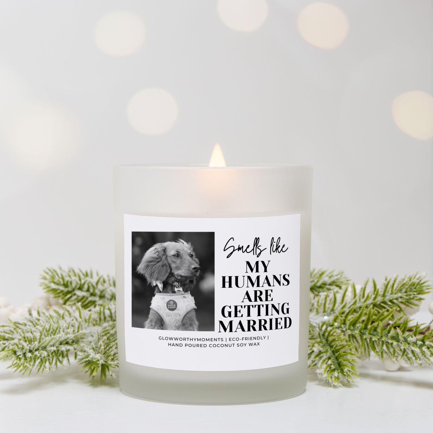 Funny 'Dog of Honor' wedding candle - personalized gift for canine-loving couples