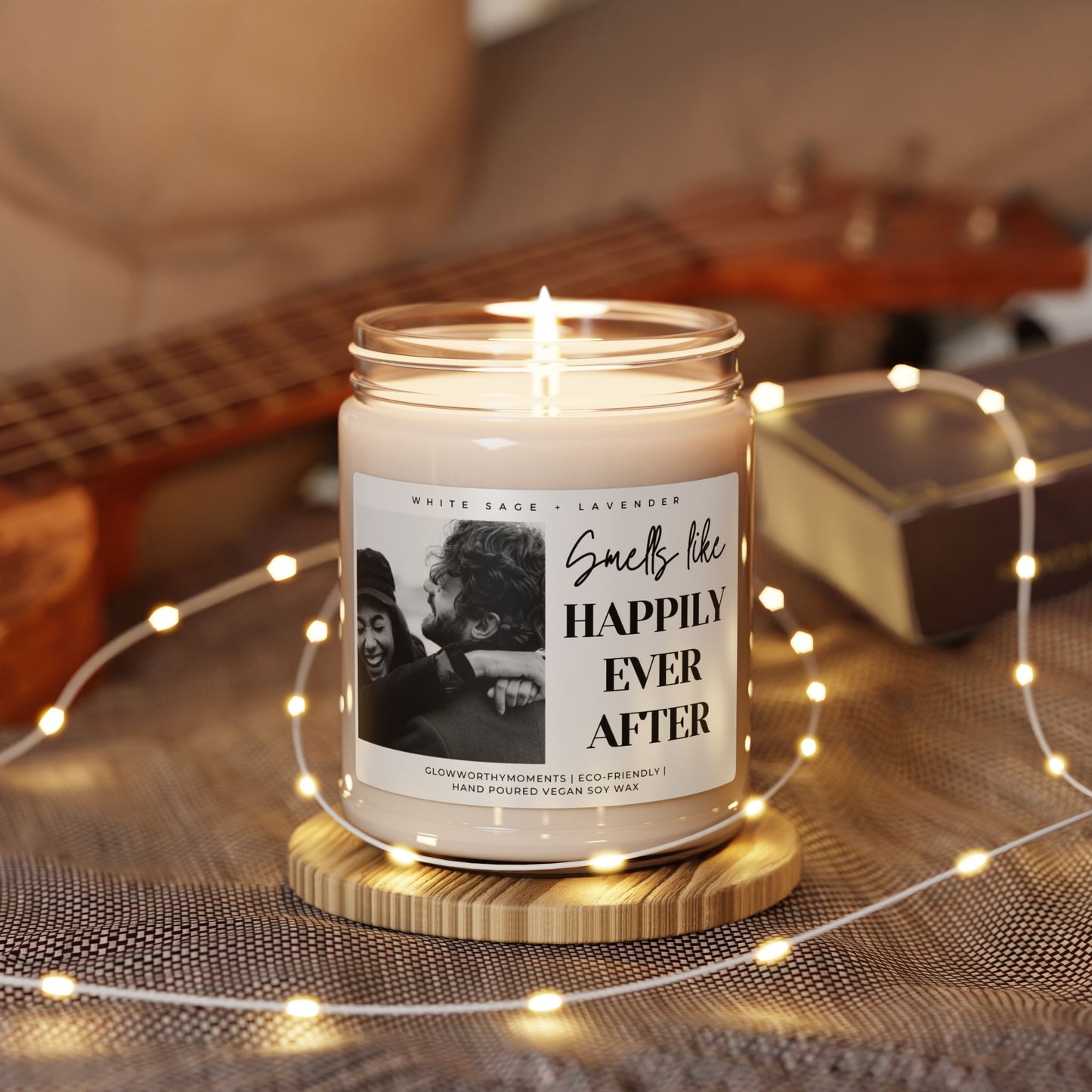 Personalized Love Story Candle - Custom Photo Gift for Couples & Anniversaries