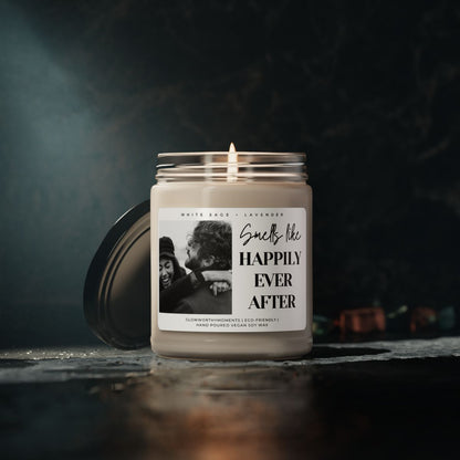 Personalized Love Story Candle - Custom Photo Gift for Couples & Anniversaries
