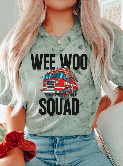 Wee Woo Squad Firefighter Shirt - Funny Fire Dept Tee