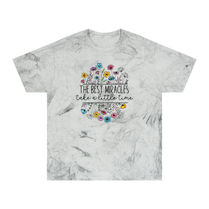 Uplifting 'The Best Miracles' fertility journey shirt for IVF/IUI