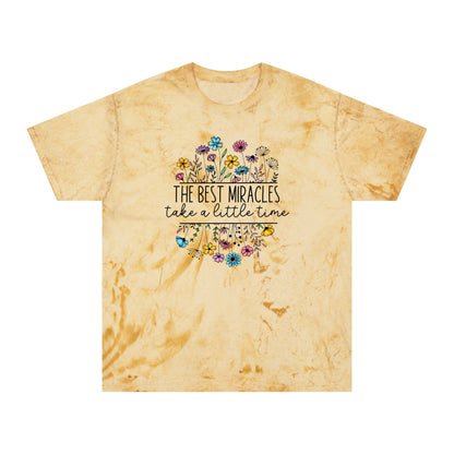 Uplifting 'The Best Miracles' fertility journey shirt for IVF/IUI