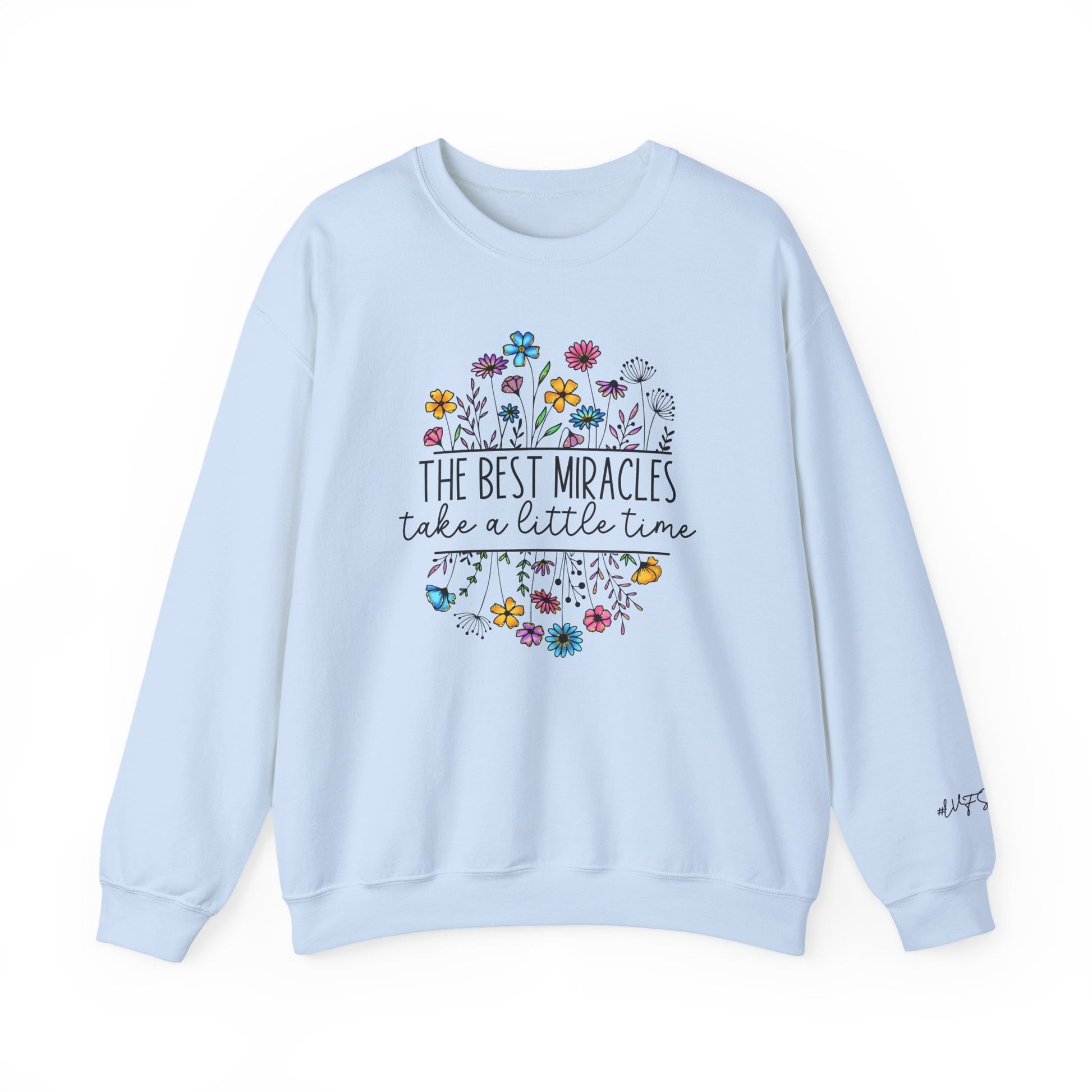 Floral 'The Best Miracles' IVF pregnancy announcement sweatshirt
