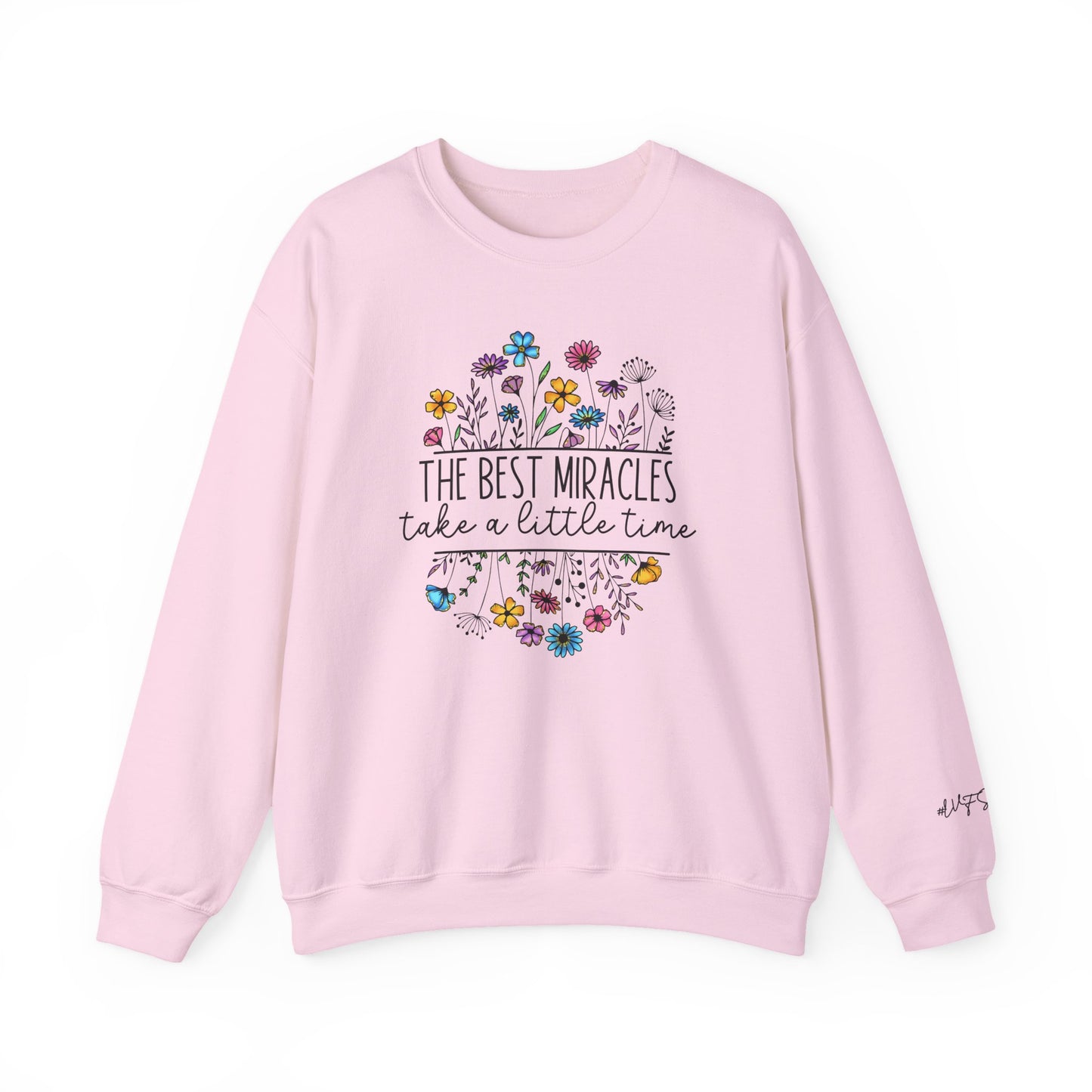 Floral 'The Best Miracles' IVF pregnancy announcement sweatshirt