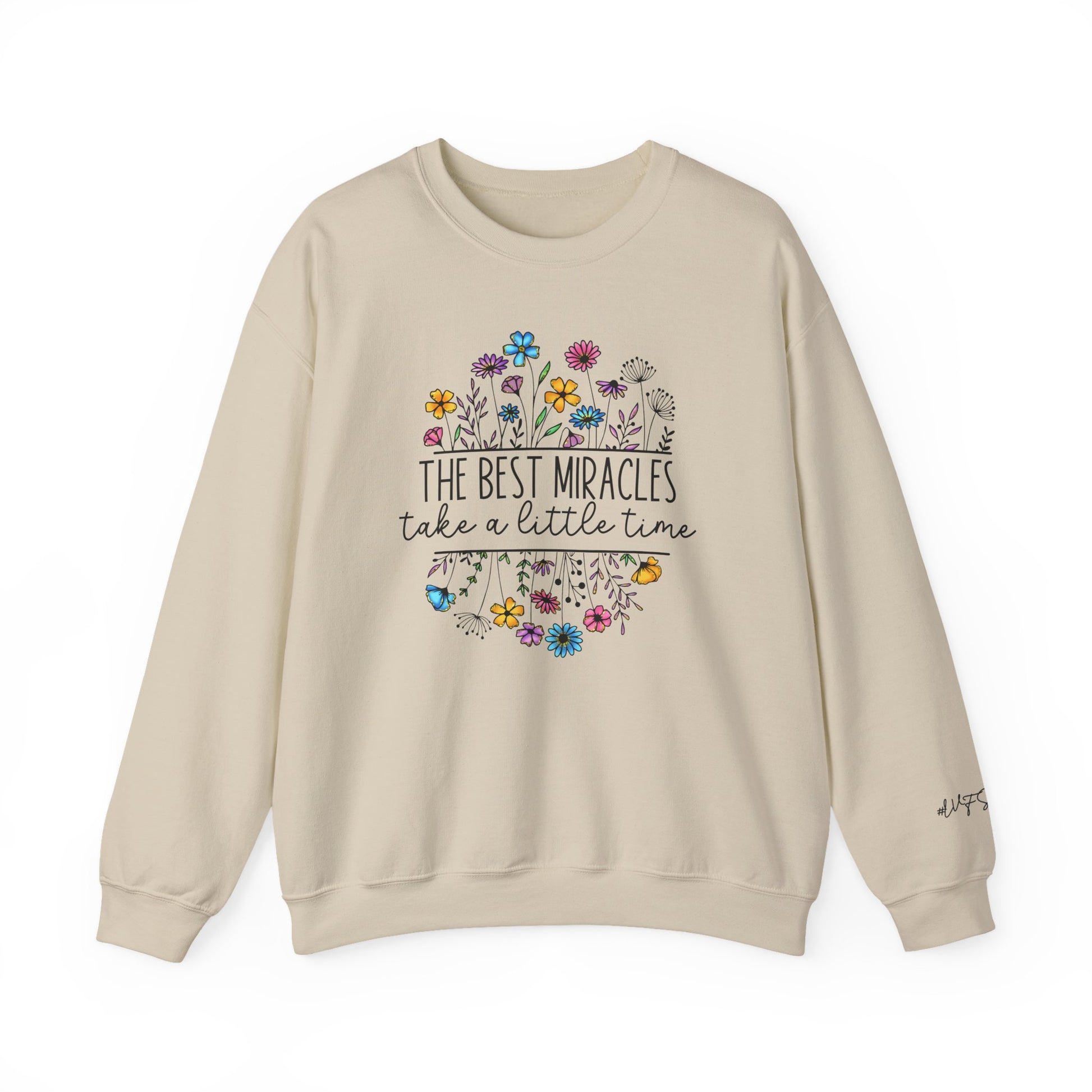 Floral 'The Best Miracles' IVF pregnancy announcement sweatshirt