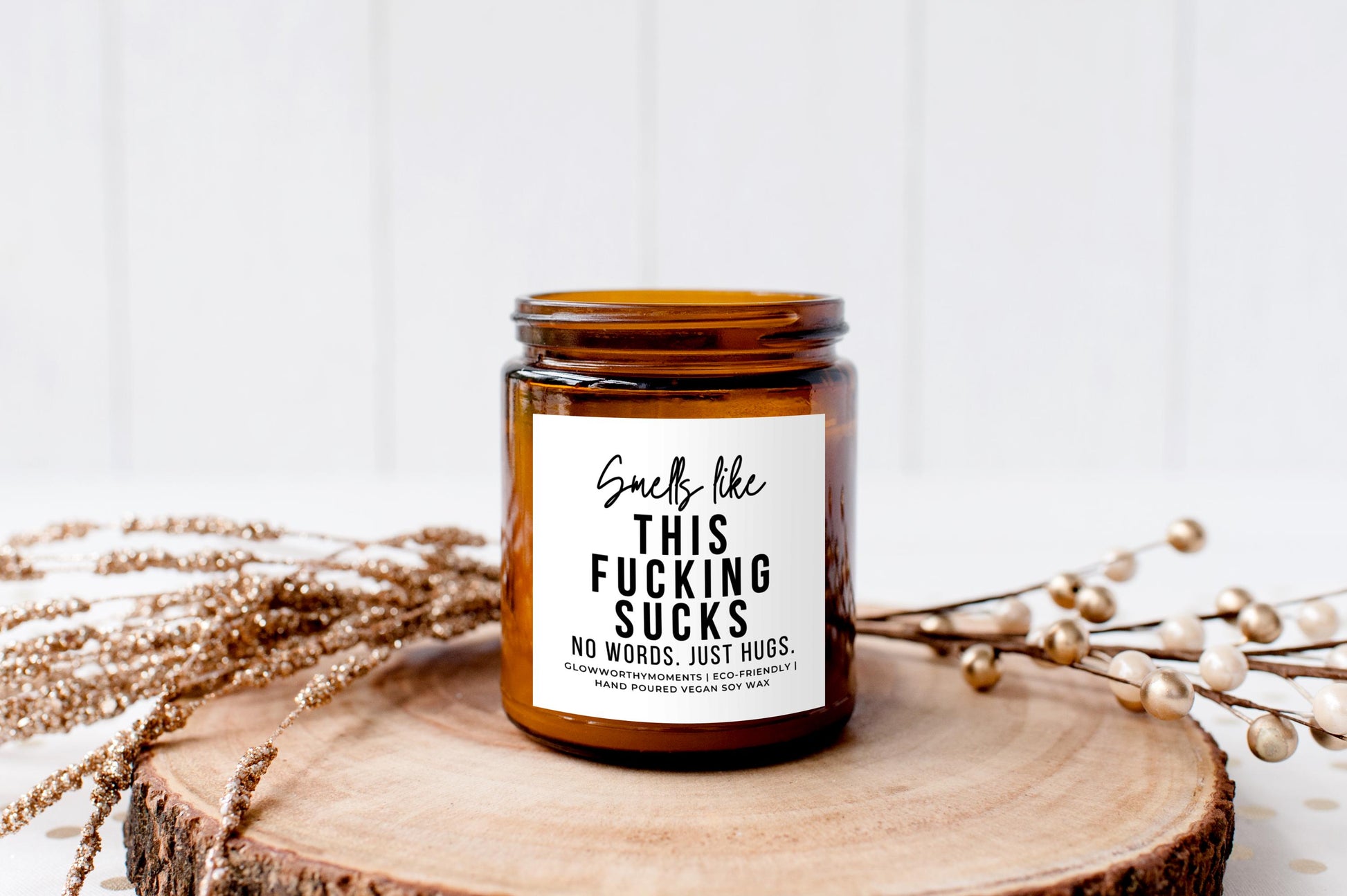 Grief candle paired with tea and tissues - complete sympathy gift set