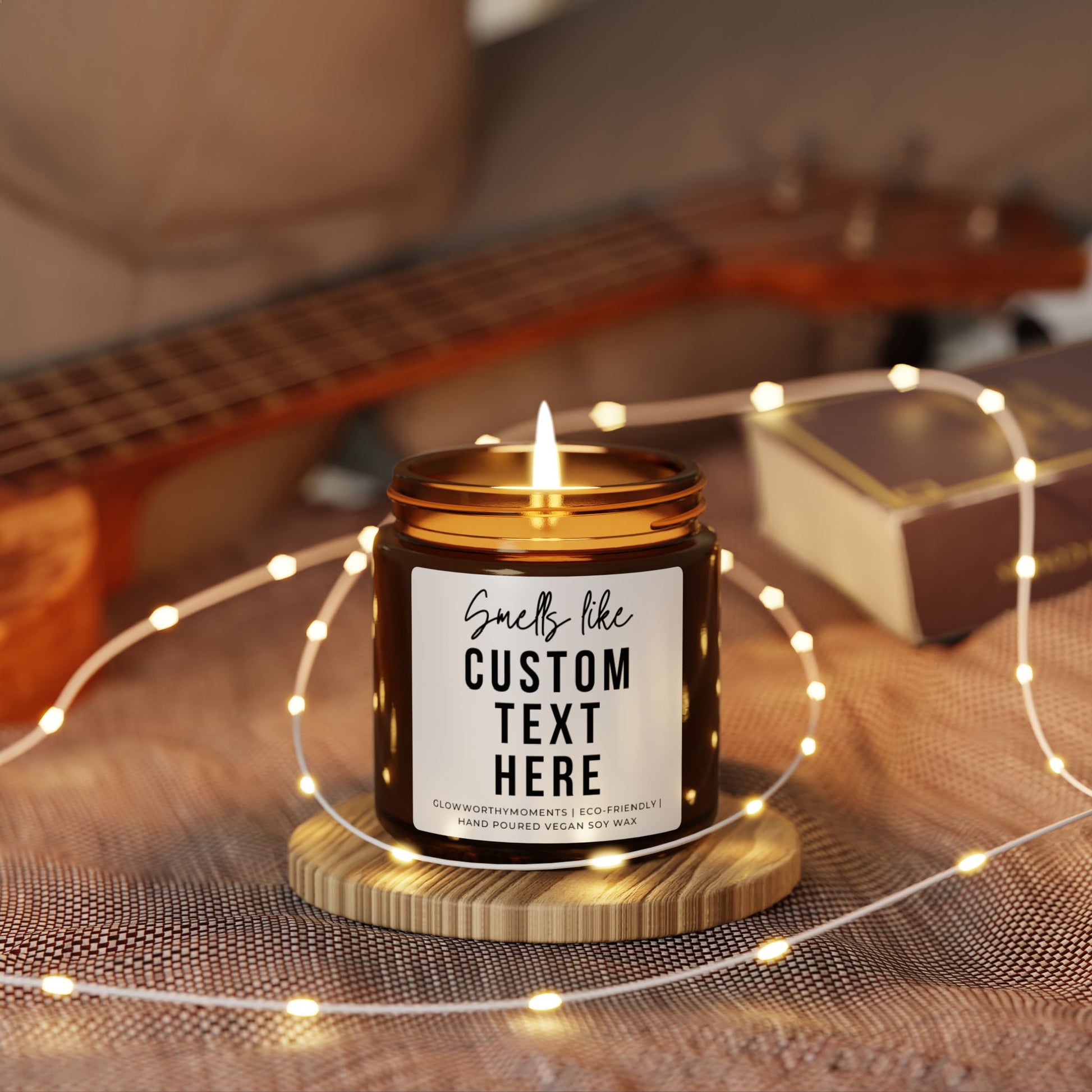 Personalized 'Smells Like [Your Text]' candle for first responders