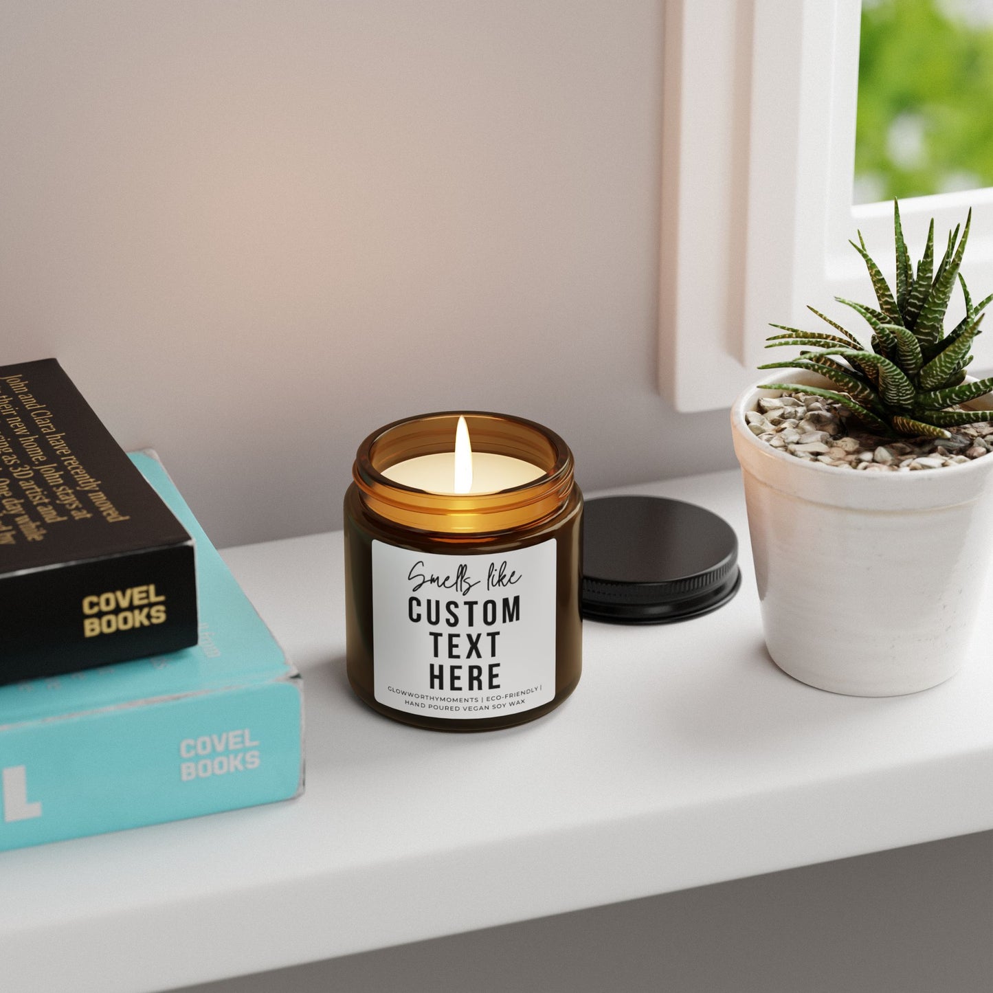 Personalized 'Smells Like [Your Text]' candle for first responders