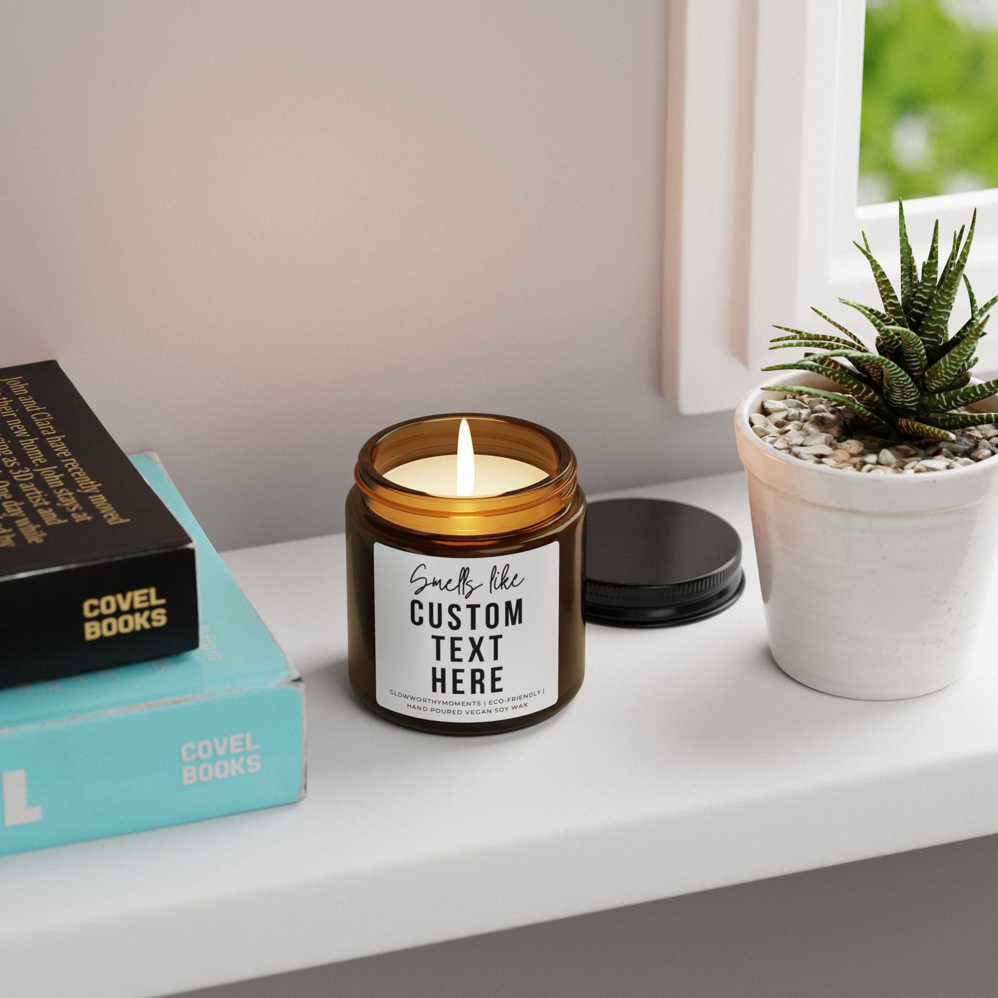 Personalized 'Smells Like [Your Text]' candle for first responders