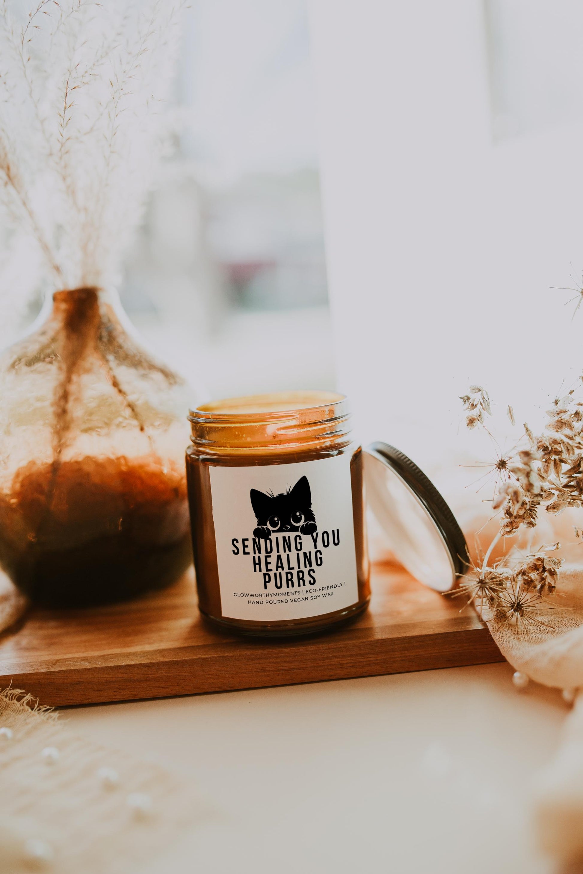 wo cat-themed candle scent options - lavender and more