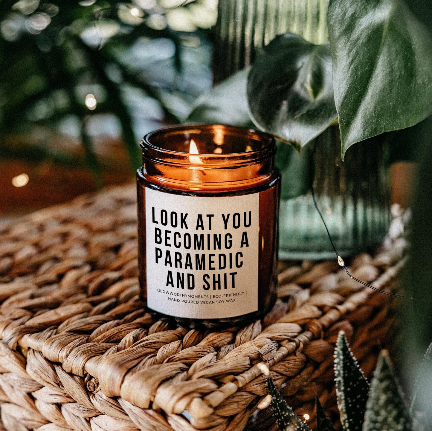 Sarcastic 'Paramedic and Shit' candle for EMTs and first responders