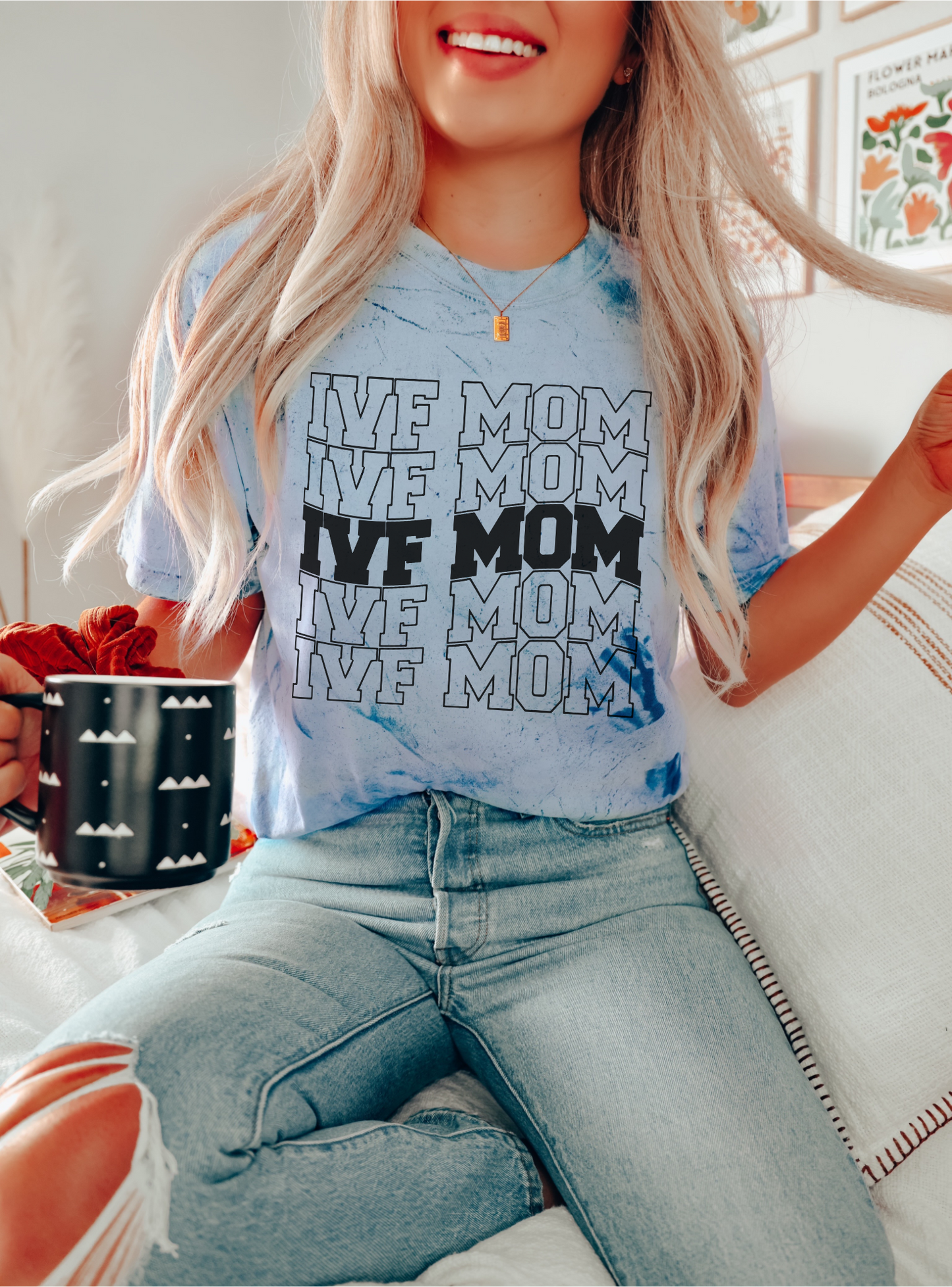 Hopeful 'IVF Mom' pregnancy announcement shirt for fertility parents
