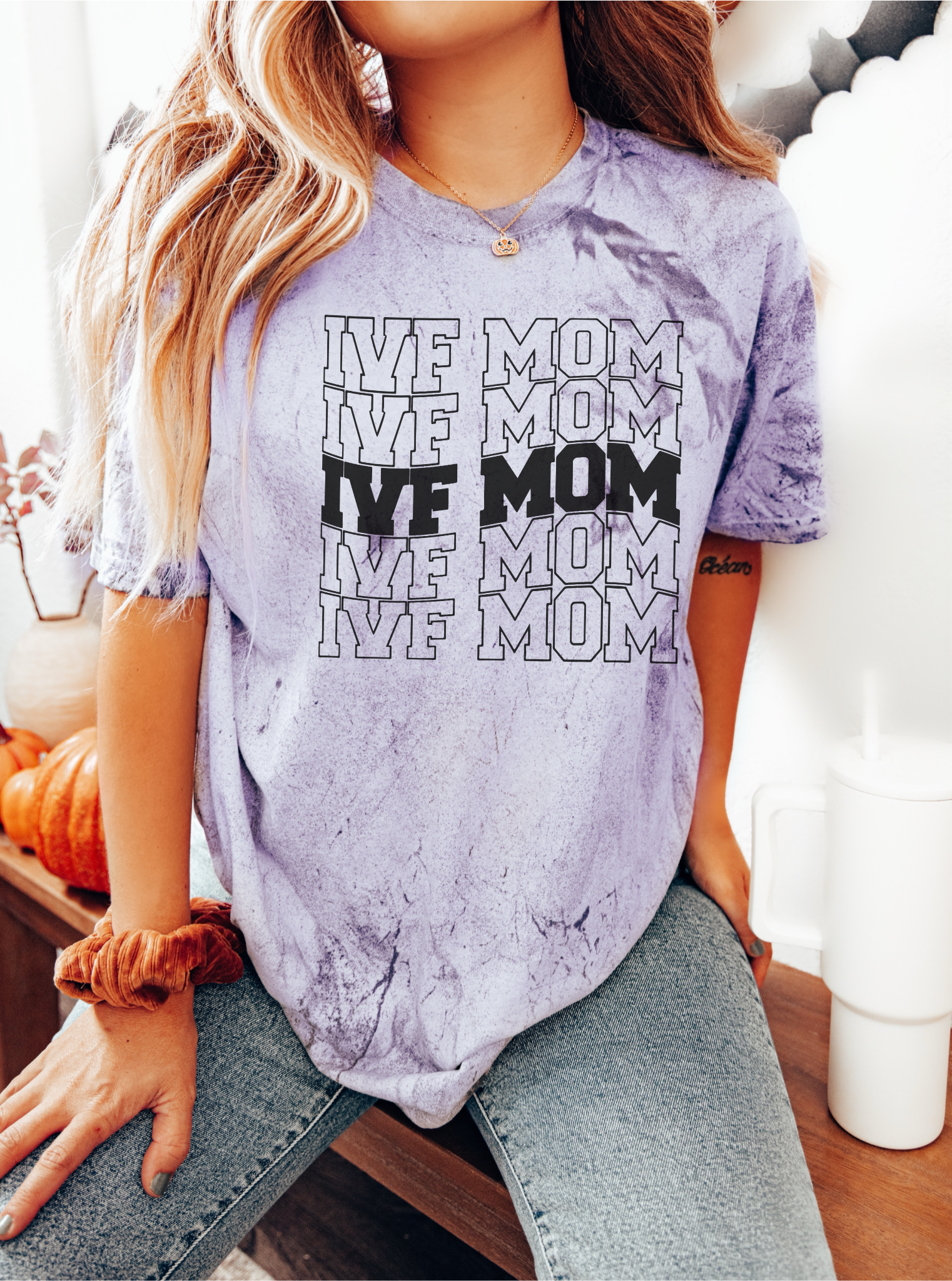 Hopeful 'IVF Mom' pregnancy announcement shirt for fertility parents