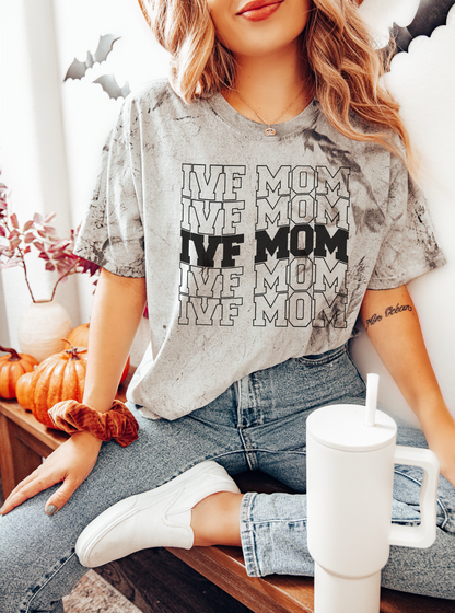 Hopeful 'IVF Mom' pregnancy announcement shirt for fertility parents