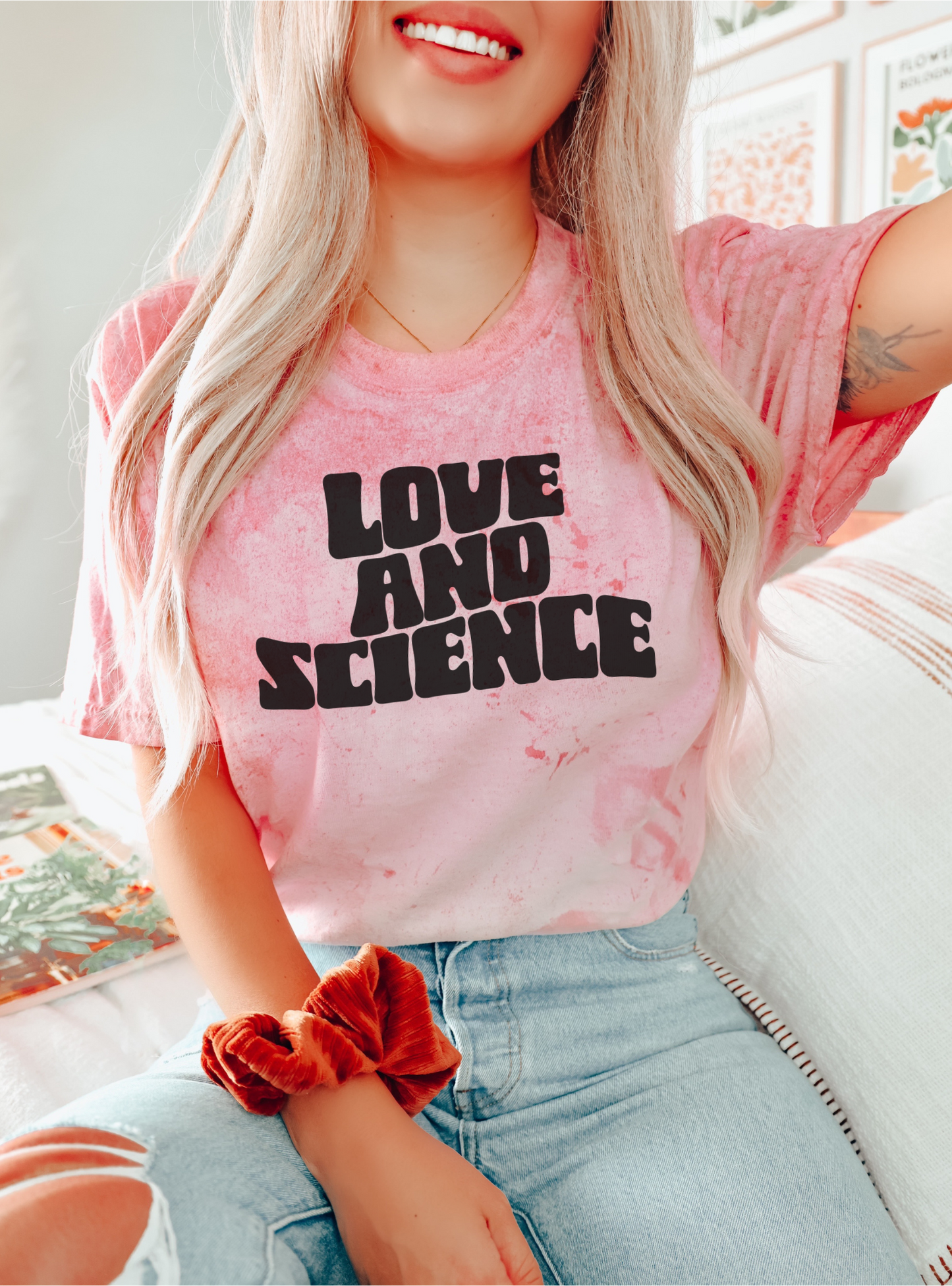 Hope-filled 'Love & Science' IVF pregnancy announcement shirt