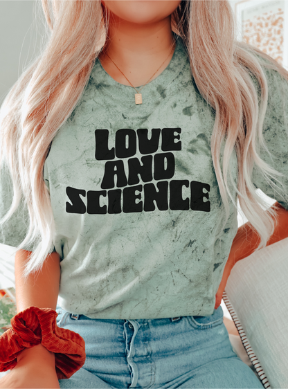 Hope-filled 'Love & Science' IVF pregnancy announcement shirt