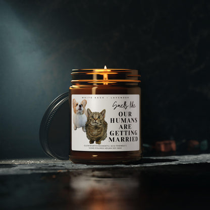 Multi-pet wedding candles as personalized ceremony favors