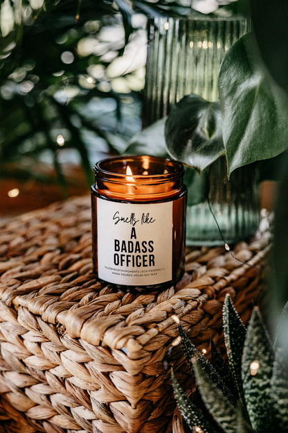 Badass Officer candle gift