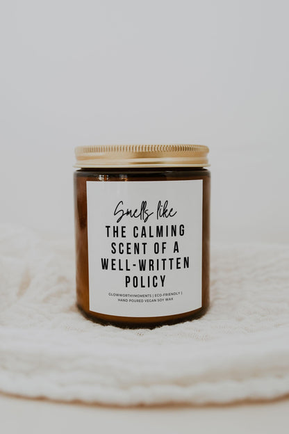 coworker opening funny policy analyst candle gift
