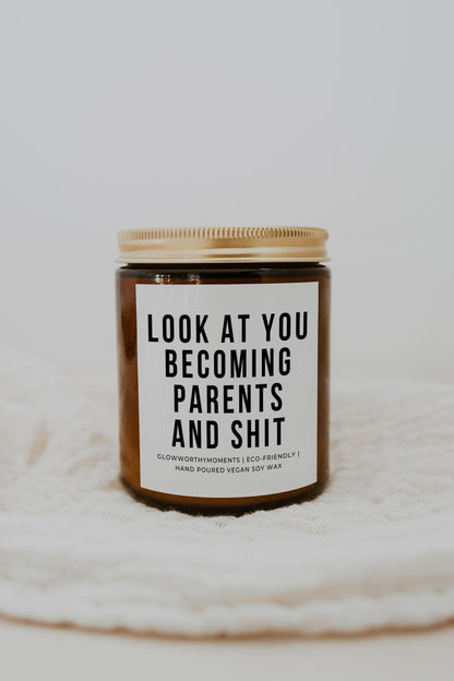New parent gift bundle with candle