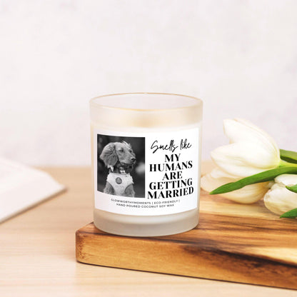 Vanilla bean pet wedding candle burning - sentimental gift for animal lovers