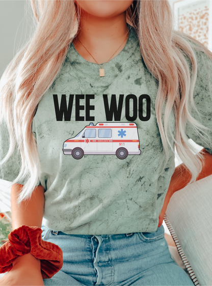 Funny 'Wee Woo' ambulance driver shirt for EMTs and paramedics