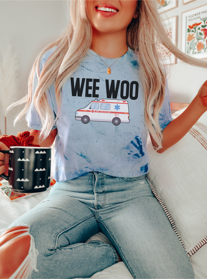 Funny 'Wee Woo' ambulance driver shirt for EMTs and paramedics