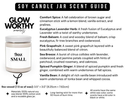 soy white candle jar scent guide